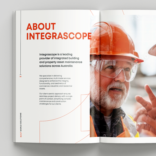 Profile design with the title 'Capability Statement - Commercial and industrial maintance company'