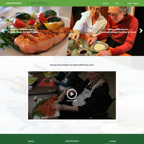 Non-profit design with the title 'Website design for "a heart to serve "'