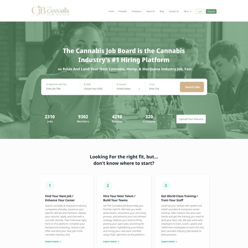Digital website with the title 'Ecommerce Cannabis Community'