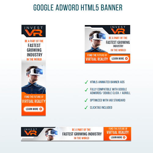 HTML5 design with the title 'Interactive Virtual Reality Banner ads'