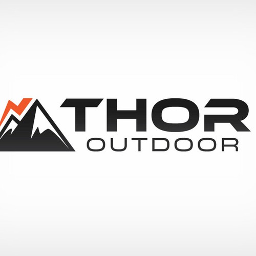 Lightning bolt logo with the title 'Logo for an outdoor / camping / sporting company'