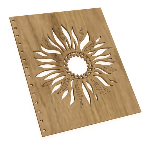 Cut design with the title 'Design for a wooden cover.'