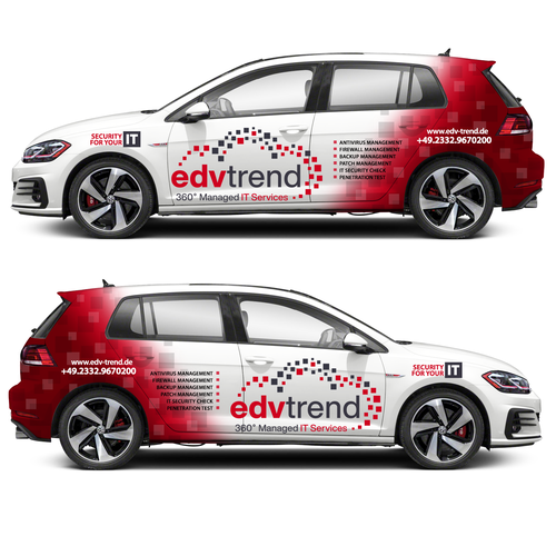 Car graphics design with the title 'edvtrend'
