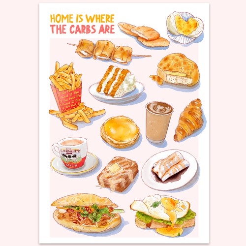 Detailed artwork with the title 'East Meets West: A Culinary Journey'