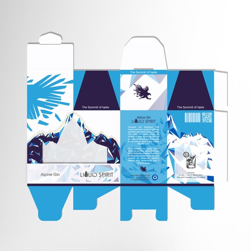 Gin packaging with the title 'Alpine Gin Box Packaging'