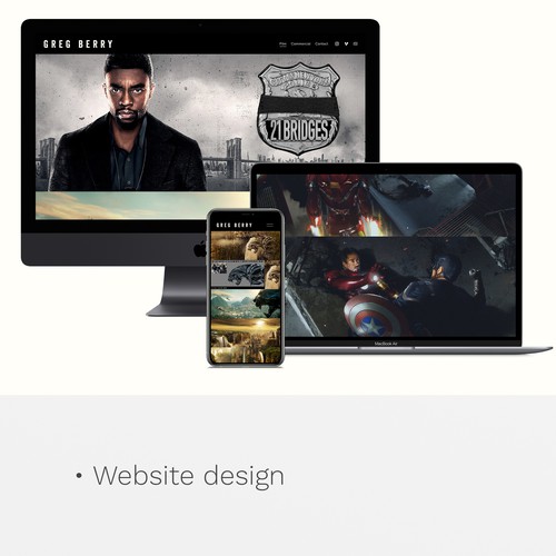 Commercial design with the title 'Portfolio Site: Film Production Designer'
