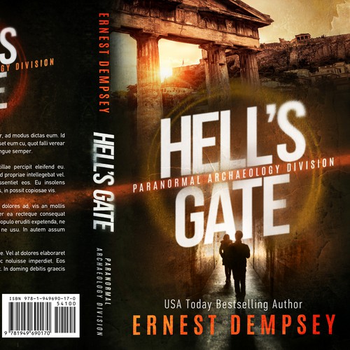 Paranormal design with the title 'Hell's Gate - Paranormal adventure series'