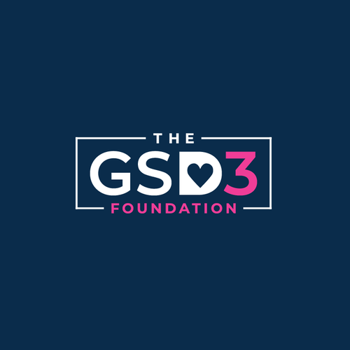 Navy blue logo with the title 'The GSD3 Foundation'