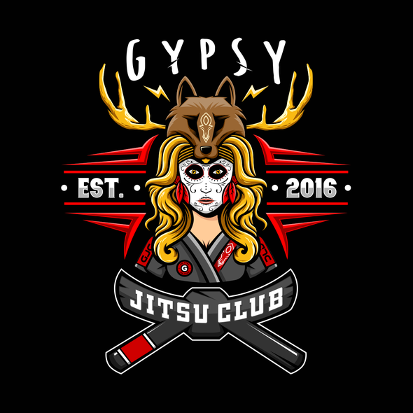 Jiu-jitsu logo with the title 'Gypsy Logo'