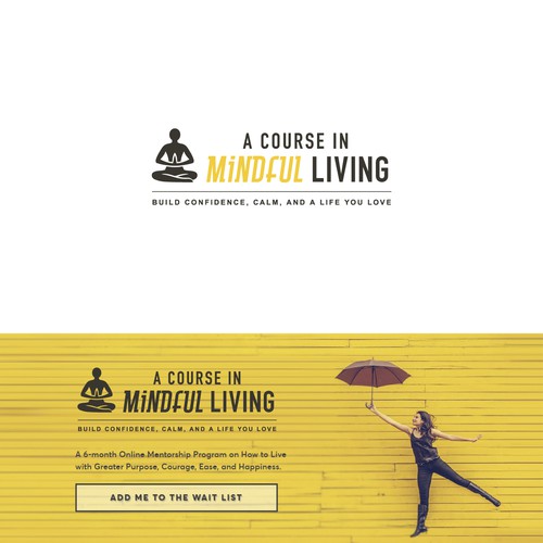 Yoga studio design with the title 'A course in mindful living'