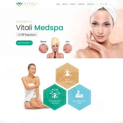 Spa website with the title 'Vitali Medspa'