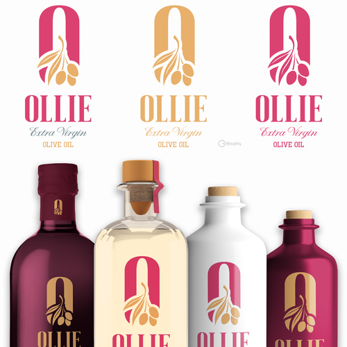 Olive tree design with the title 'Ollie Olive Oil'