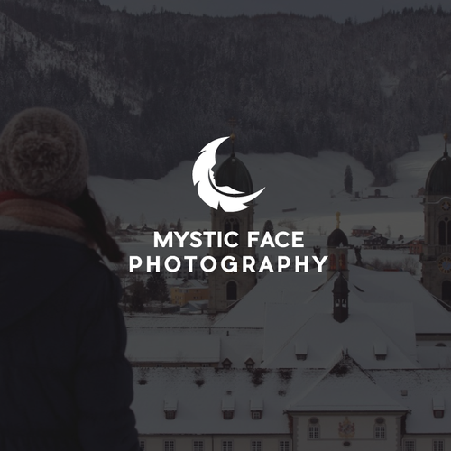 Feather logo with the title 'Logo design for a photography website'