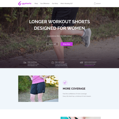 Sports website with the title 'GG Shorts'