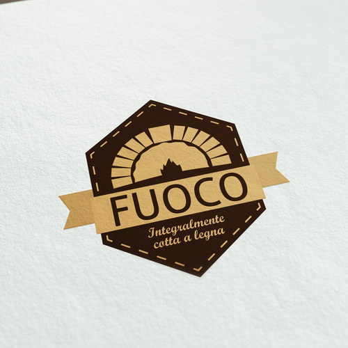 Great logo with the title 'Badge logo concept for pizza made in wood only oven'