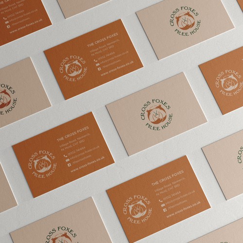Earthy design with the title 'Business Card for Cross Foxes'