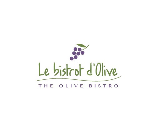 Grape logo with the title 'Create a logo to capture the Essence of French and Mediterranean food.'