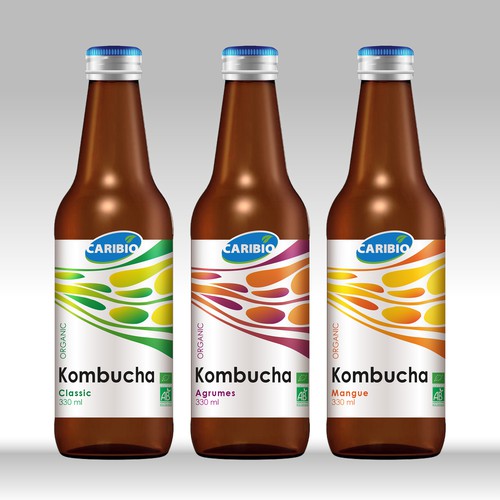 Fresh label with the title 'Label design for Kombucha organic'