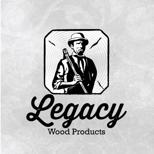 Lumber logo with the title 'Simple vintage logo for timber company'