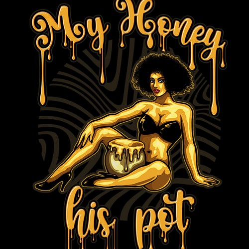 Honeycomb design with the title 'My Honey his pot'