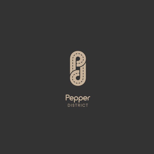 Pepper logo with the title 'Pepper District logo design concept'