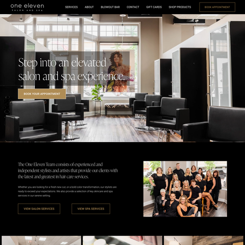 Beauty salon design with the title 'One Eleven Salon and Spa'