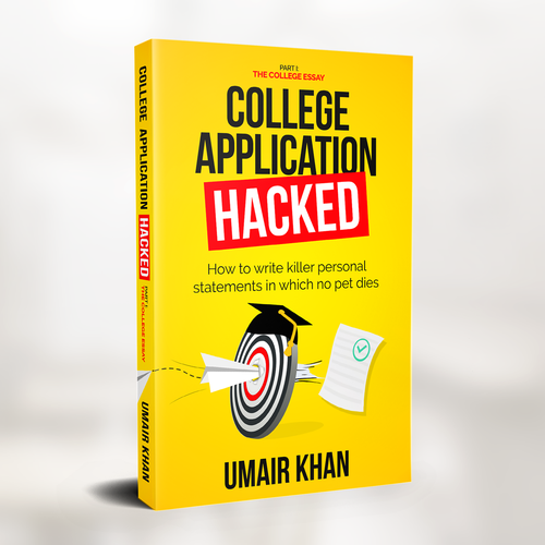 College book cover with the title 'Book Cover for "College Application Hacked"'