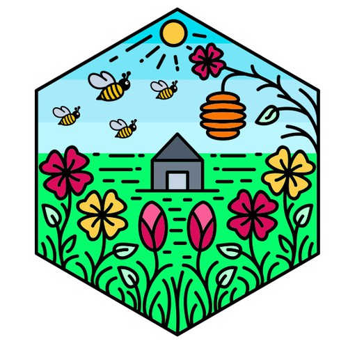 Sticker logo with the title 'nature logo design '