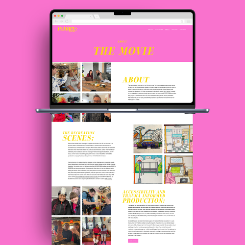 Movie design with the title 'Patrice: The Movie Website'
