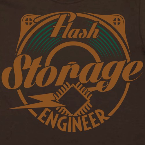Computer t-shirt with the title 'Shirt for data storage engineers in vintage-style'