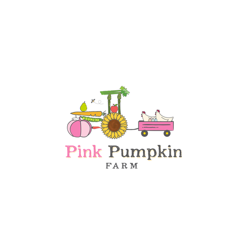Egg design with the title 'Pink Pumpkin Farm'