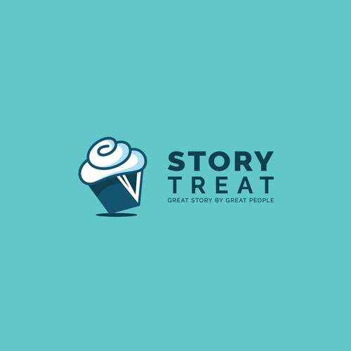 Book brand with the title 'Logo concept for Story Treat'