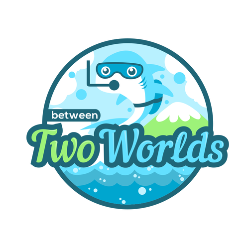Shark logo with the title 'Two Worlds'