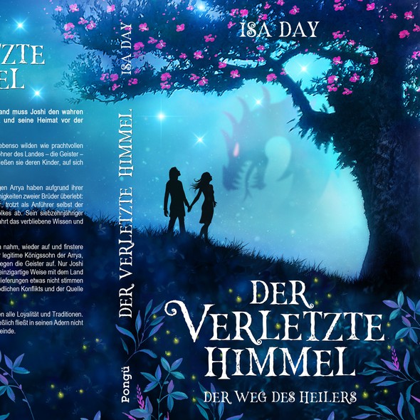 Magic book cover with the title 'Der weg des Heilers, Book 1 - Young adult fantasy series.'