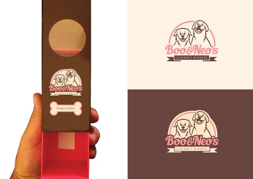 Snack logo with the title 'Boo&Neo's Gourmet Barkery Logo'