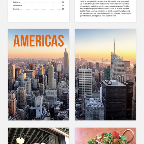 Place design with the title 'Food guide'