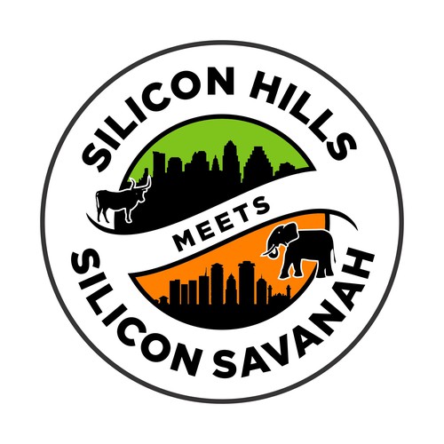 Skyline design with the title 'Technology logo for a corporation'