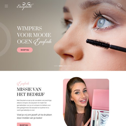 Beauty website with the title 'EasyLash'
