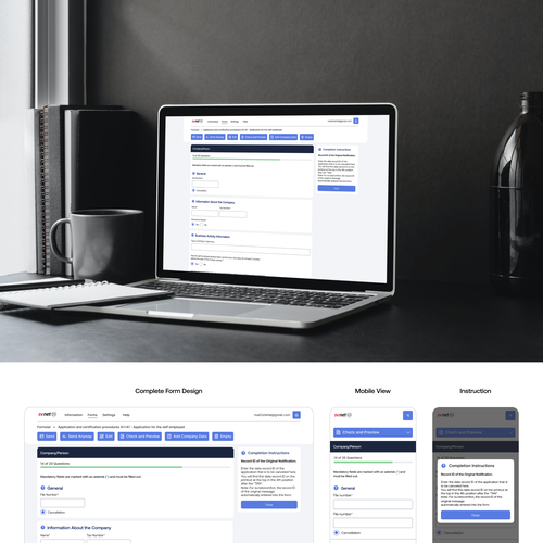 Product design website with the title 'Modern Web/Mobile form.'