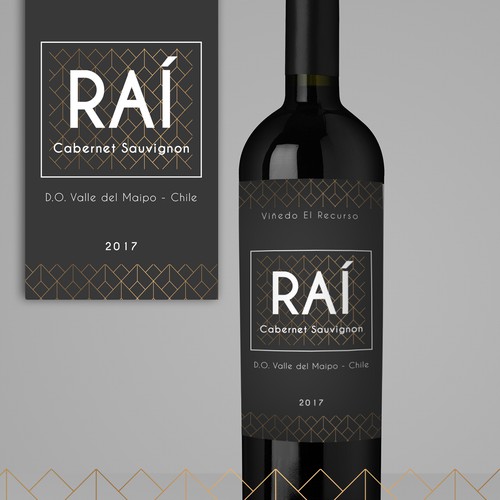 Contemporary label with the title 'Bold wine label concept'