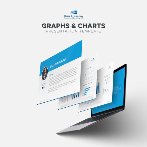 Graph design with the title 'PowerPoint Template including Tables and Charts'