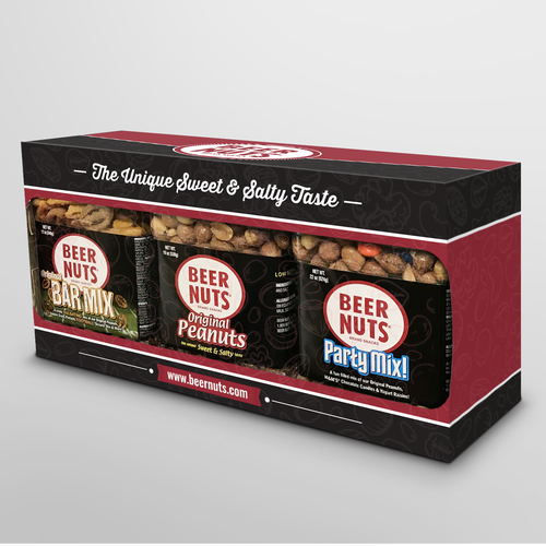 Liquor packaging with the title 'Beer Nuts'