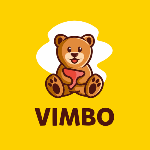 Bear mascot logo with the title 'Vimbo'