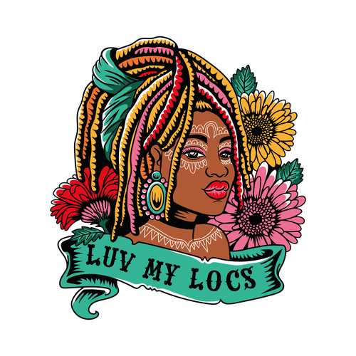 Black illustration with the title '🖤Luv My Locs🖤'