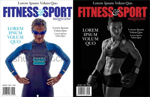 Publication design with the title 'Fitness & Sport Magazine'