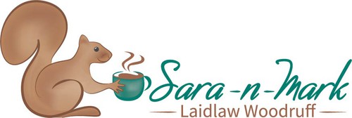 Squirrel logo with the title 'Logo concept for blog Sara-n-Mark'