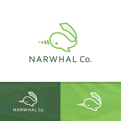 Shapes logo with the title 'Line logo concept for NARWHAL Co.'