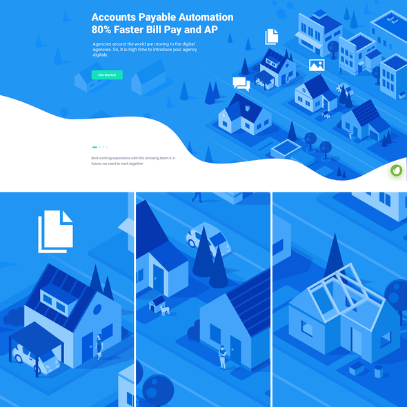 Home illustration with the title 'Real Estate Website Illustration'