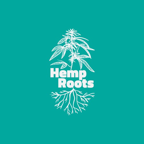 Green artwork with the title 'Roots Logo Design'
