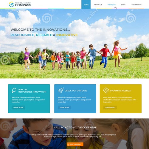 Organization design with the title 'Compass Website Design'